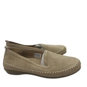 Vaneli Suede Slip On Size 7 M Espadrille Flats Beige Suede